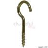 55mm Brass Plated Screw Hooks Pack of 4