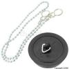 Bath Plug And Ball Chain Black And Chrome-Plated 1.75-Inch And 18-Inch 45171