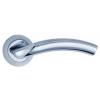 Fortessa Polished and Satin Chrome Milan Door Handle on Round Rose 127mm FCOMIL-SPC