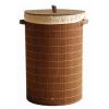 Aspect Bamboo Round Folding Laundry Box Storage Basket Chocolate Brown BR025-BR