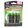 Lloytron NiMH Rechargeable Batteries Black AAA 800mAh x 4Pk B011