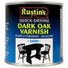 Rustins Quick Dry Varnish Satin Dark Oak 250ml VSDO250 | Low Odour | Long-lasting Protection to All Interior Wood