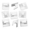 Durable Plastic Square Self Adhesive Hooks White Small Size 4Pk 30597