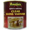 Rustins Quick Drying Gloss Finish Varnish Clear 1Ltr AVGC1000 | Touch Dry in 20 Minutes