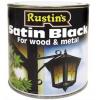 Rustins Satin Finish Wood and Metal Paint Black 250ml SATB250