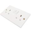 Two Gang Switched Socket White 13A EK008