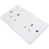 Two Gang Flush Socket Outlet White 13A 5408V