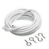 Heavy Duty Curtain Wires With Two Hooks and Two Eyes Silver and White CR09