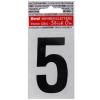 Best Hardware Self Adhesive Peelable Numeral Five Black 75mm 42219