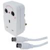 Surge Protected One Way Fused Adaptor With Audio Visual Equipment Protection White 21155