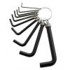 Amtech Hex Key Set and Keyring Black Pack of 10 I8750C | Anti Rust Black Oxide Coating