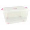 Storage Box With Wheels Lid Not Included Clear White 50-Ltr D434-NAT