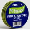 Quality PVC Electrical Insulation Tape Green and Yellow 19mm x 20Mtr 10Pk PV01201920RG1