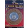 Amtech Wire Wheel Brass Plated 4-Inch | 6.25mm Shaft | Max 4500 RPM | Brass Plated Steel Wire for Effective Clean