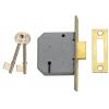 Union Polished Brass Lead Finish Three Lever Mortice Deadlock With Two Keys 78mm Y2177-PL-3.00