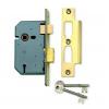 Union 65mm Polished Brass Lead Three Lever Mortice Lock With Two Keys Y2277-PL-2.50