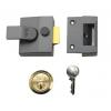 Yale 40mm Dark Metallic Grey Finish Manual Deadlocking Front Door Night Latch With Two Keys P-85-DMG-PB-4