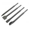 Amtech SDS Chisel Set Black Pack of 4 E0640 | Heat Treated Carbon Steel Blade | SDS + Fitting | 2 x Flat Stone Chisels | 1 x Point Stone Chisel | 1 x Groove Stone Chisel