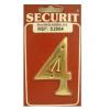 Securit Number Four Numeral Brass 75mm S2504