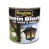 Rustins Satin Finish Wood And Metal Paint Black 500ml SATB500