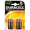 Duracell Plus AAA Alkaline Batteries LR03 Pack of 4