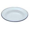 Falcon Enamelware White Enamel Soup Plate With Blue Rim Design D 24cm 46024