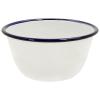 Falcon Enamelware White Enamel Pudding Basin With Blue Rim D 14cm 59514