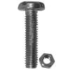 Pan Head Slotted Stainless Steel Machine Screws With Nuts Metallic Silver 6mm x 25mm 3Pk 30474