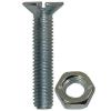 Bright Zinc Plated Countersunk Slotted Head Nuts and Bolts Bright Silver 5mm x 20mm 9Pk 30127