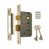 Era Locks Chrome Finish Three Lever Mortice Deadlock With Keys 63mm 47362