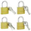 Am-Tech Assorted Size Heavy Duty Brass Padlock Set of 4 T1645