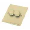 Selectric Satin Brass Two Gang Two Way Dimmer Switch 400W DSL810