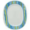 Unique Housewares Blue Strips Oval Plate 23cm 2Pk 90154