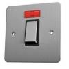 Selectric Satin Chromed 1 Gang Black Insert Double Pole With Neon Plate Switch 20A DSL218