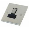 Selectric Double Pole Satin Chromed Fused Connection Unit With Black Insert 13A DSL228