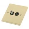 Select Ric TV Or Satellite Socket With Insert Black And Satin Brass DSL836