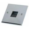 Select Ric Gang Master Telephone Socket With Insert Black And Polished Chrome DSL538