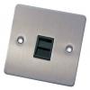 Select Ric Gang Master Telephone Socket With Insert Satin Chrome And Black DSL238