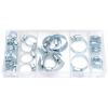 Rolson Hose Clamp Assortment Kit In Plastic Storage Case Metallic Silver 26Pk 60901