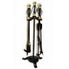 Harewood International Black and Brass Finish Scroll Top Spiral Companion Set Set of 5 FIRE33