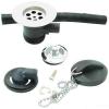 Plastic Sink Waste and Overflow Black 1.5-Inch WS033BA