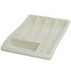 Whitefurze Durable Food Safe Plastic Small Size Cutlery Tray Cream 5cm x 26cm x 35cm H13108