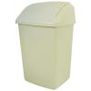 Whitefurze Heavy Duty Plastic Swing Top Waste Bin Cream 30Ltr H10M48