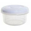 Whitefurze BPA Free Plastic Round Food Container With White Lid Clear 250ml F0150