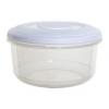 Whitefurze BPA Free Plastic Round Food Container With White Lid Clear 500ml F0170