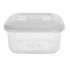 Whitefurze BPA Free Clear Plastic Square Food Box With White Lid 1.6Ltr F0650