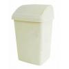 Whitefurze Heavy Duty Plastic Swing Top Waste Bin Cream 10Ltr H10L48