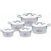 Klassic Assorted Size High Guage Casserole Metallic Silver Set of 5 914