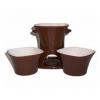 Bonjour Square Chocolate Dipping Set Brown 0.6Ltr Capacity 53824