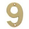 Securit Numeral Number Nine Brass 50mm S2489